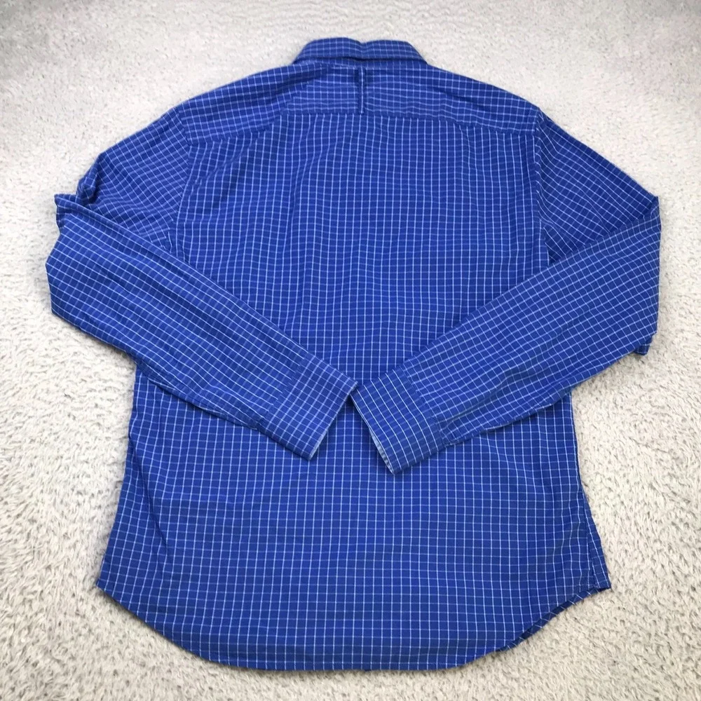Banana Republic Luxe Stretch Poplin Shirt Mens S Blue Check‎ Button Down NEW NWT